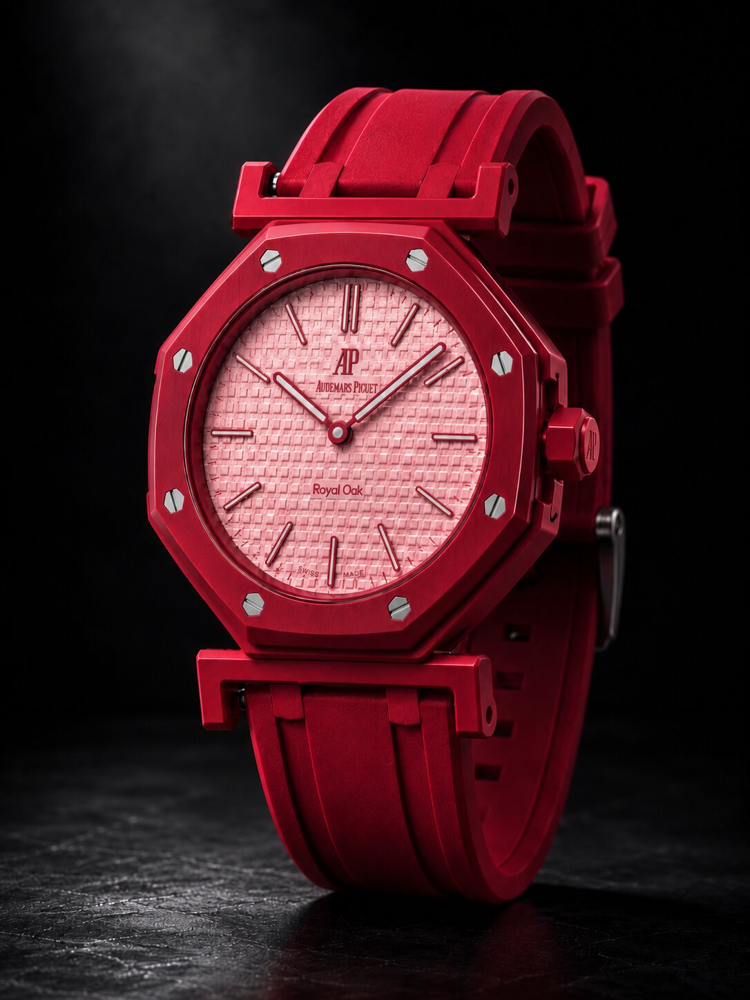 OTTO ROSSO matte silicone strap in red